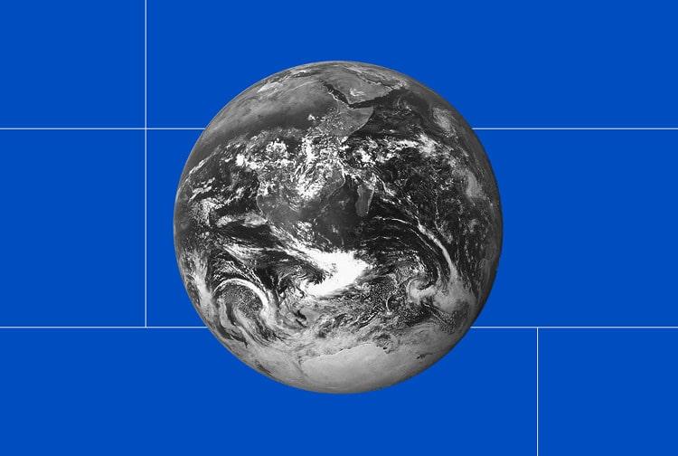Illustration of a globe representing the global scope of RE100 corporate renewable energy commitments.